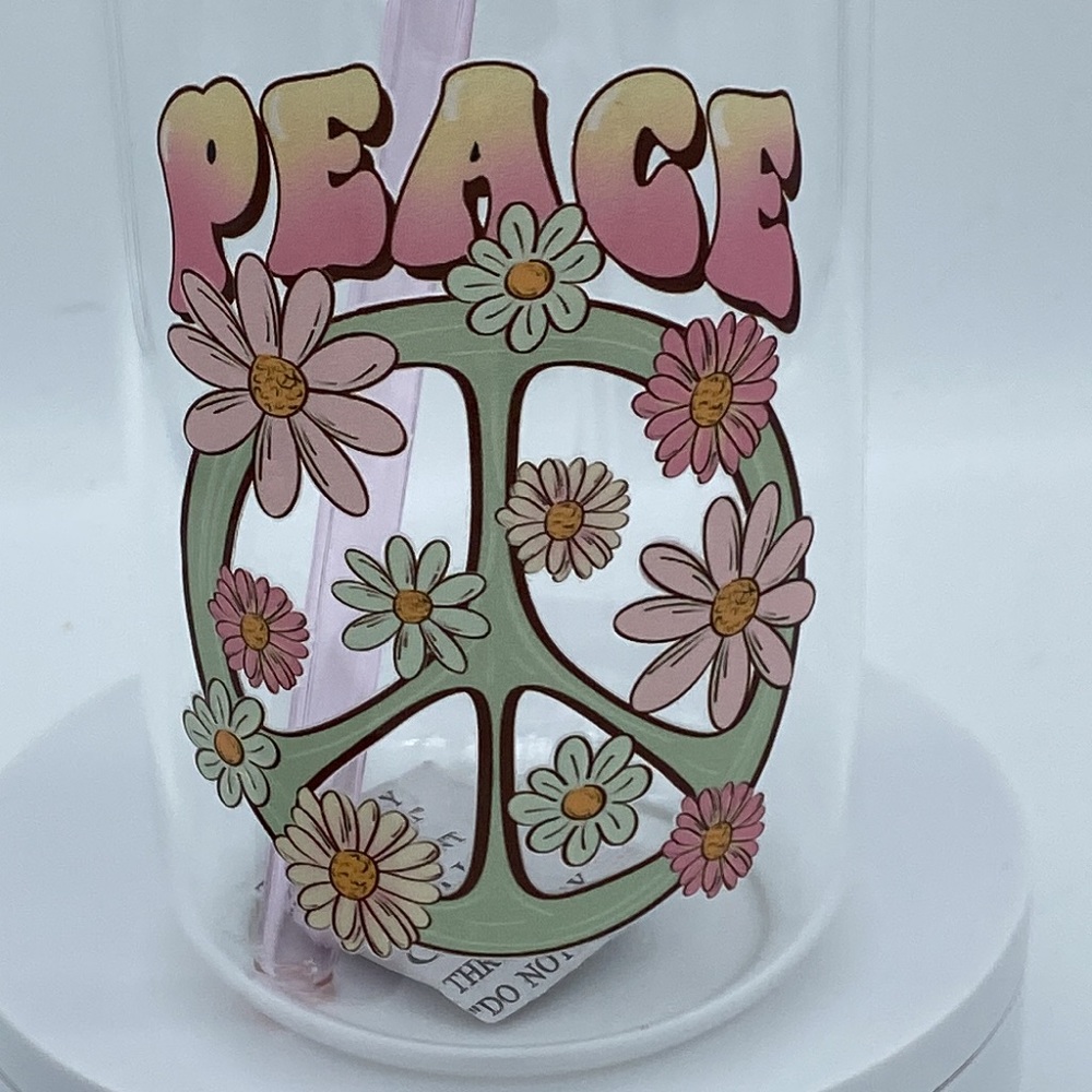 Peace Glass Cup - Picture 2 of 3
